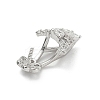 925 Sterling Silver Pave Clear Cubic Zirconia Flower Pendant Bails STER-P068-02P-2
