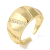 Rack Plating Brass Micro Pave Cubic Zirconia Cuff Ring RJEW-P104-11G-1