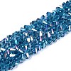 Electroplate Transparent Glass Beads Strands GLAA-N021-4mm-28-1