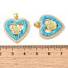 Rack Plating Brass Micro Pave Cubic Zirconia Pendants KK-P268-11A-G-4