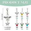 6Pcs 6 Colors Angel & Butterfly Alloy Beaded & Polymer Clay Pave Rhinestone Beaded Pendant Decoration HJEW-TA00339-4