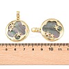 Brass Micro Pave Cubic Zirconia with Natural Black Lip Shell Pendants KK-Z146-34G-3