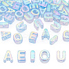 50Pcs 5 Styles UV Plating Rainbow Iridescent Acrylic Beads OACR-TA0004-93B-1