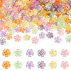 240Pcs 6 Colors Transparent UV Plating Acrylic Bead Caps OACR-TA0002-95-2