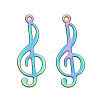 201 Stainless Steel Etched Metal Embellishments Pendants STAS-A113-04RC-1