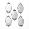 Tibetan Style Alloy Pendant Cabochon Settings X-TIBEP-N003-28AS-1