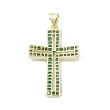 Real 18K Gold Plated Brass Micro Pave Cubic Zirconia Pendants KK-A209-25G-2