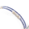 2Pcs 2 Style Natural Pearl & Glass Seed Beaded Stretch Bracelets Set BJEW-JB09032-4