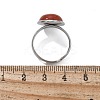 Half Round Natural Red Jasper Finger Rings RJEW-M062-01P-19-3