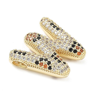 Brass Micro Pave Cubic Zirconia Pendants KK-Z108-02G-W-1