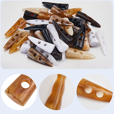 8 Styles Resin Buttons BUTT-GF0003-97-1