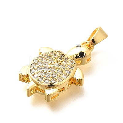 Brass Micro Pave Cubic Zirconia Pendants KK-G519-18G-06-1