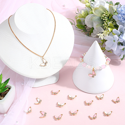 32Pcs 2 Colors Alloy Enamel Rhinestones Pendants ENAM-SC0005-54-1