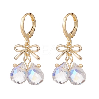 Alloy Bowknot with Glass Teardrop Dangle Leverback Earrings EJEW-TA00114-1