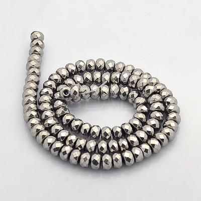 Electroplate Non-magnetic Synthetic Hematite Beads Strands G-J208F-06-1