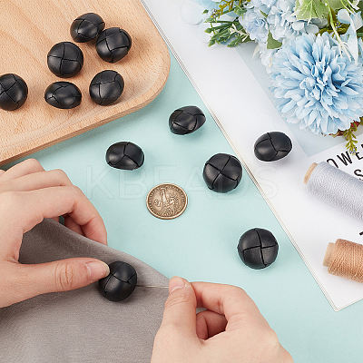 12Pcs 1-Hole Cowhide Shank Buttons BUTT-CL0001-06B-1