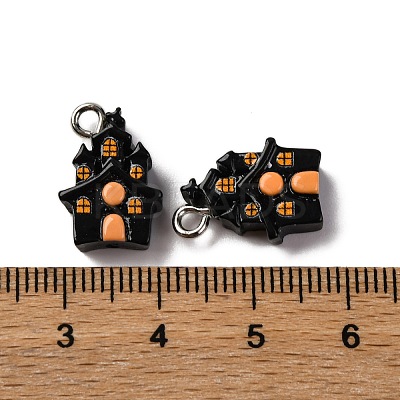 Halloween Theme Opaque Resin Pendants RESI-D075-02B-1