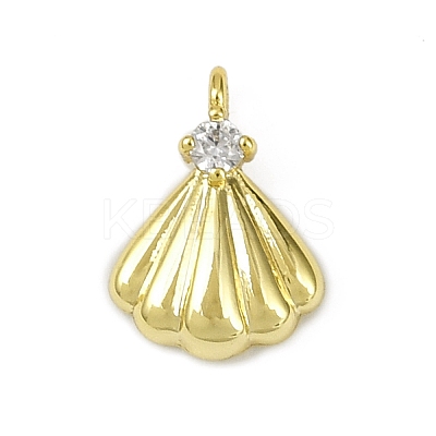 Brass Pave Clear Cubic Zirconia Pendants KK-L238-31G-1