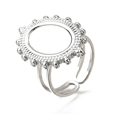 Tarnish Resistant 304 Stainless Steel Cuff Ring Findings PW-WG41752-02-1