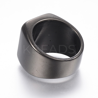 304 Stainless Steel Signet Band Rings for Men RJEW-G091-16-1