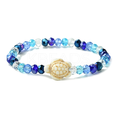 Electroplated Glass Beaded Stretch Bracelets BJEW-JB10900-01-1