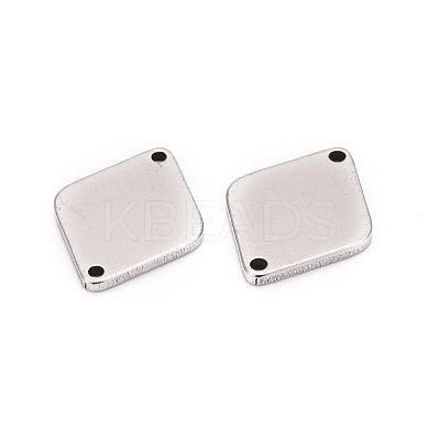 Tarnish Resistant Smooth Surface Stainless Steel Rhombus Stamping Blank Tag Links connectors STAS-R064-72-1