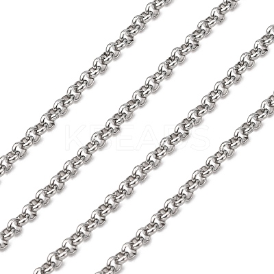 Tarnish Resistant 304 Stainless Steel Rolo Chains STAS-O076-01-1