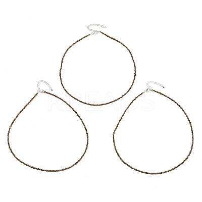 Natural Golden Sheen Obsidian Beaded Necklaces NJEW-K114-A-A19-1