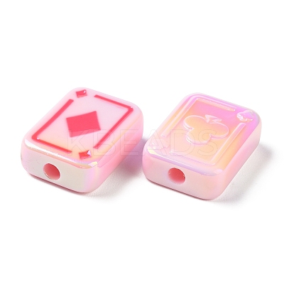 UV Plating Rainbow Iridescent Acrylic Enamel Beads SACR-G034-11A-1