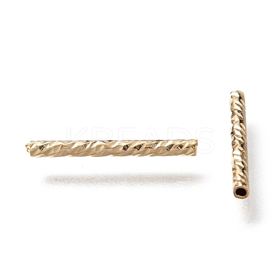 Corrugated Brass Tube Beads KK-H759-28B-G-1
