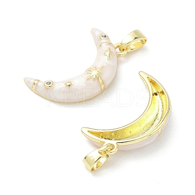Brass Micro Pave Cubic Zirconia with Enamel Pendants KK-Z134-13G-01-1