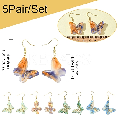 304 Stainless Steel Butterfly Dangle Earrings EJEW-FS00034-1