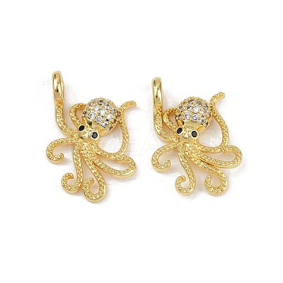 Brass Micro Pave Cubic Zirconia Pendants KK-C093-12G-1