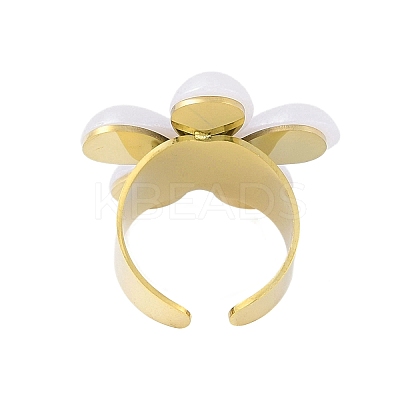 Flower Natural Shell Finger Rings LS-RJEW-H234-02G-1