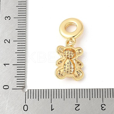 Brass Micro Pave Cubic Zirconia European Dangle Charms ZIRC-I071-26G-1