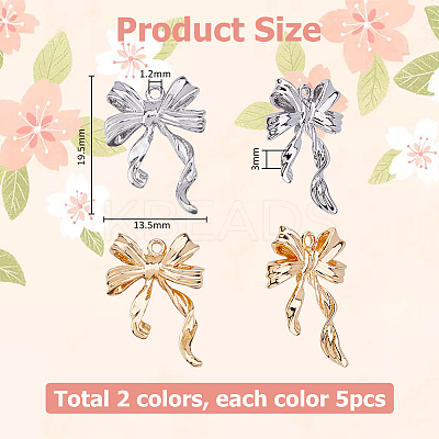 10Pcs 2 Colors Brass Pendants KK-HS0001-86-1