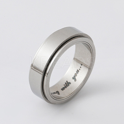 304 Stainless Steel Rotating Finger Rings GE6101-2-1
