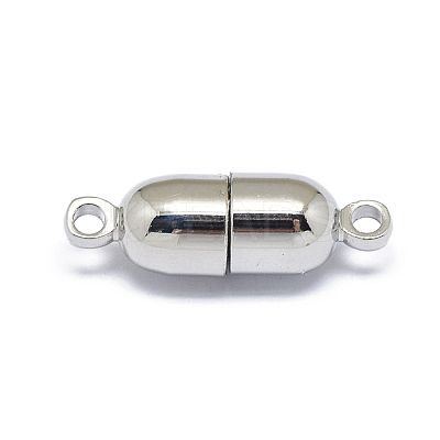 Rack Plating Brass Magnetic Clasps with Loops KK-F801-05-P-1
