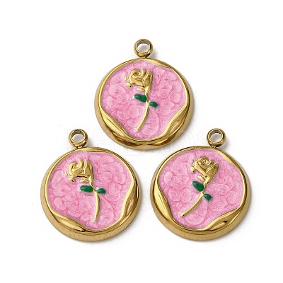 304 Stainless Steel Enamel Pendants STAS-P406-18G-02-1