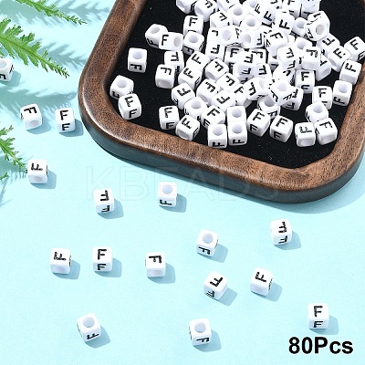Acrylic Horizontal Hole Letter Beads OACR-YW0002-08F-1