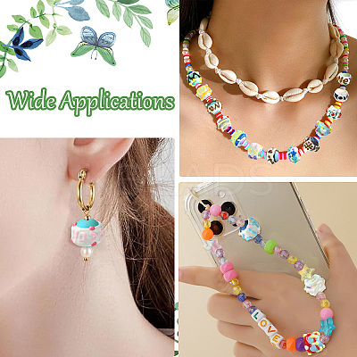 17Pcs 17 Colors Hand Painted Acrylic with Enamel Beads MACR-CJ0002-30-1