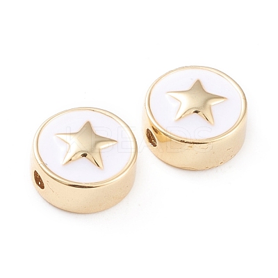 Brass Enamel Beads KK-F814-03G-1