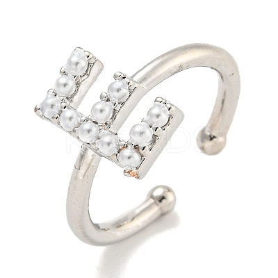Rack Plating Brass Open Cuff Rings for Women RJEW-F162-01P-E-1