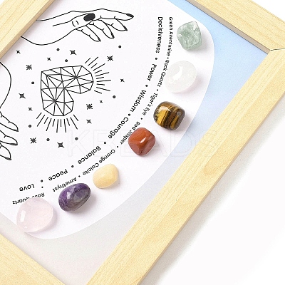 Natural Gemstone Healing Stones Picture Frame Stand AJEW-D308-01C-1