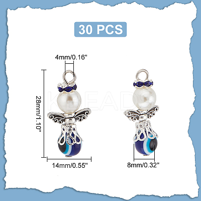 30Pcs Evil Eye Resin Pendants FIND-PH0008-15-1