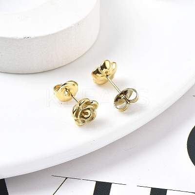 Ion Plating(IP) 304 Stainless Steel Stud Earrings X-EJEW-P300-01G-1