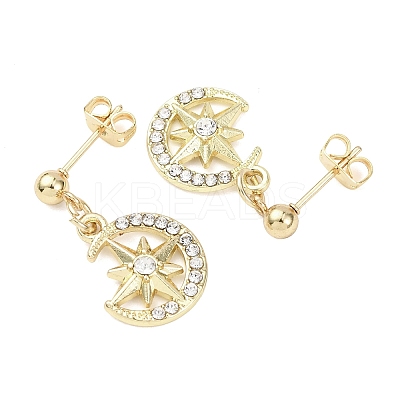Alloy Crystal Rhinestone Dangle Stud Earrings EJEW-JE06657-03-1