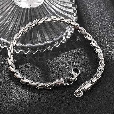 304 Stainless Steel Rope Chain Bracelets for Men Women BJEW-Q038-04P-1