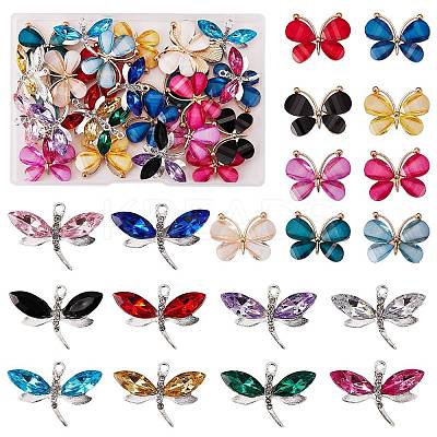 38Pcs 19 Style Resin Pendants RESI-SZ0002-69-1