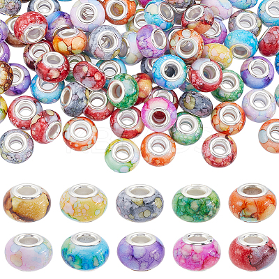 120Pcs Resin European Beads FIND-SP0002-05E-1